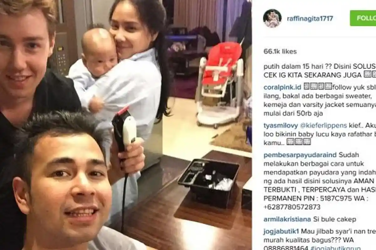 Wow, Penata Rambut Raffi Ahmad Ternyata Bule Ganteng Ini