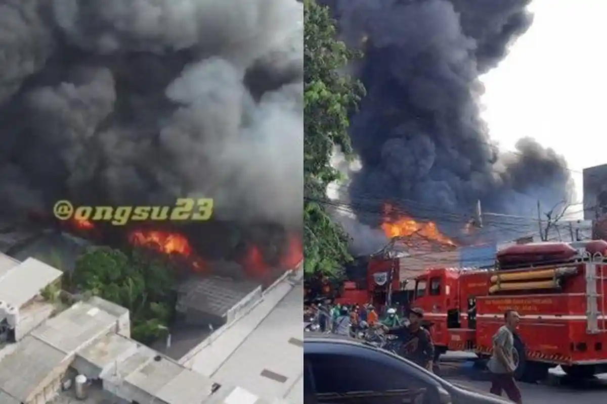 Pabrik dan Gudang di Penjaringan Jakarta Utara Kebakaran, Warga Lihat Asap Tinggi : Api Membesar