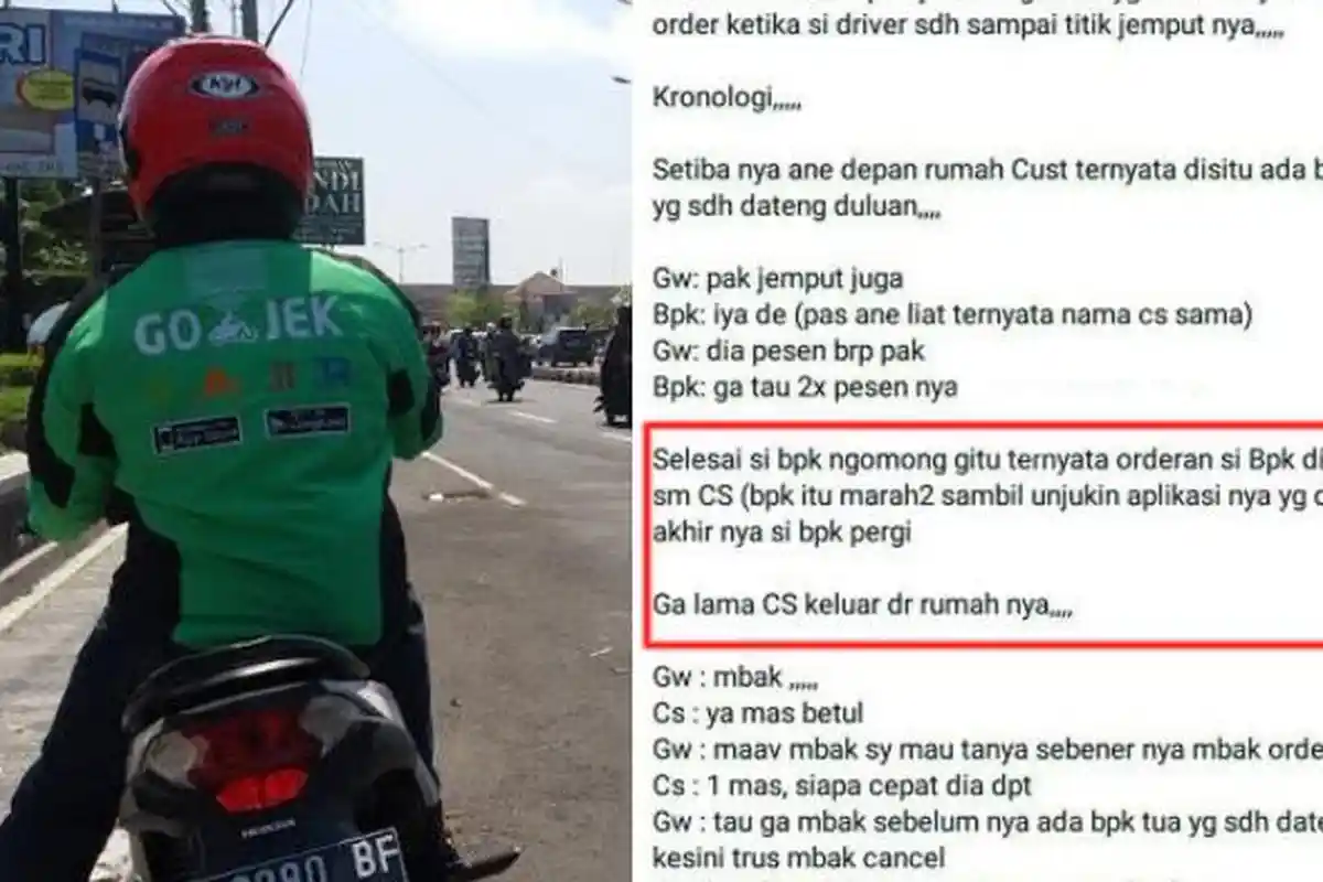Driver Ojek Online Ini Berani Cancel Orderan di Depan Pelanggan, Alasannya Bikin Netizen Salut