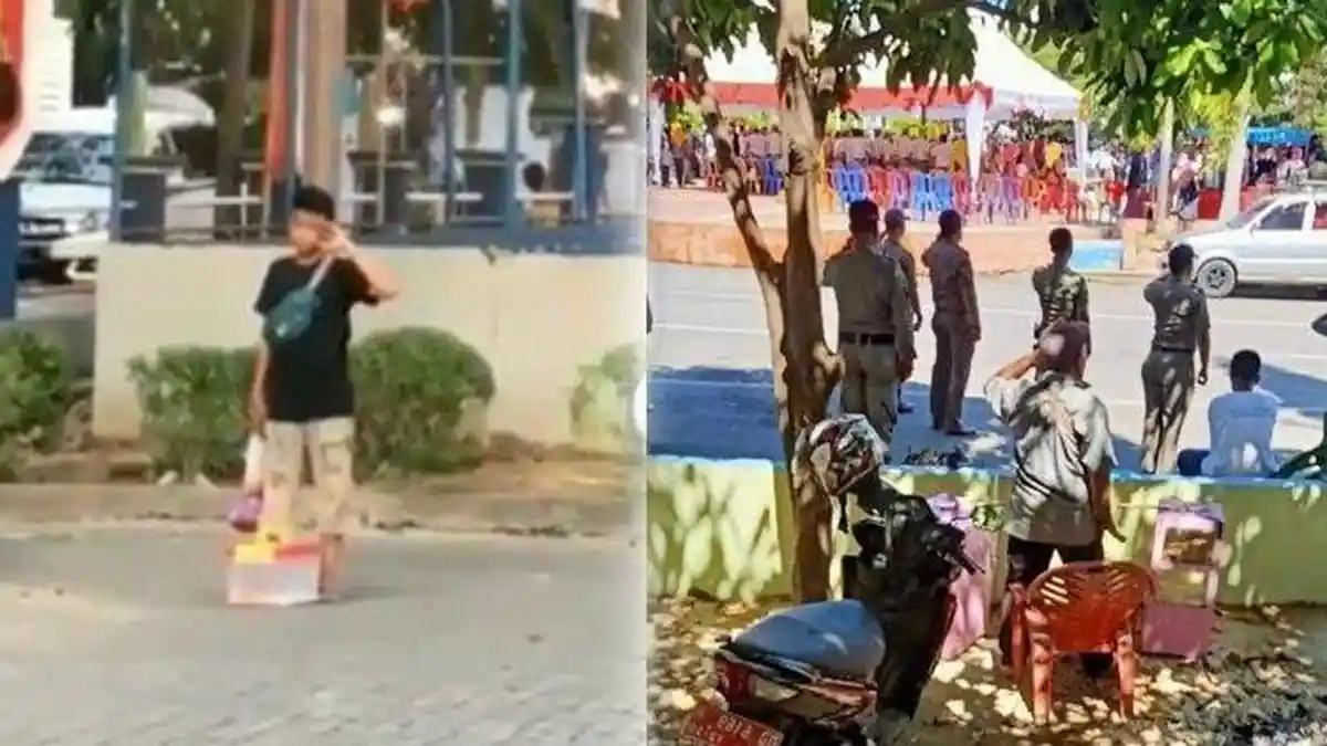 Bikin Haru, Kisah Kakek & Bocah Pedagang Asongan Langsung Hormat Bendera Saat Upacara Bendera