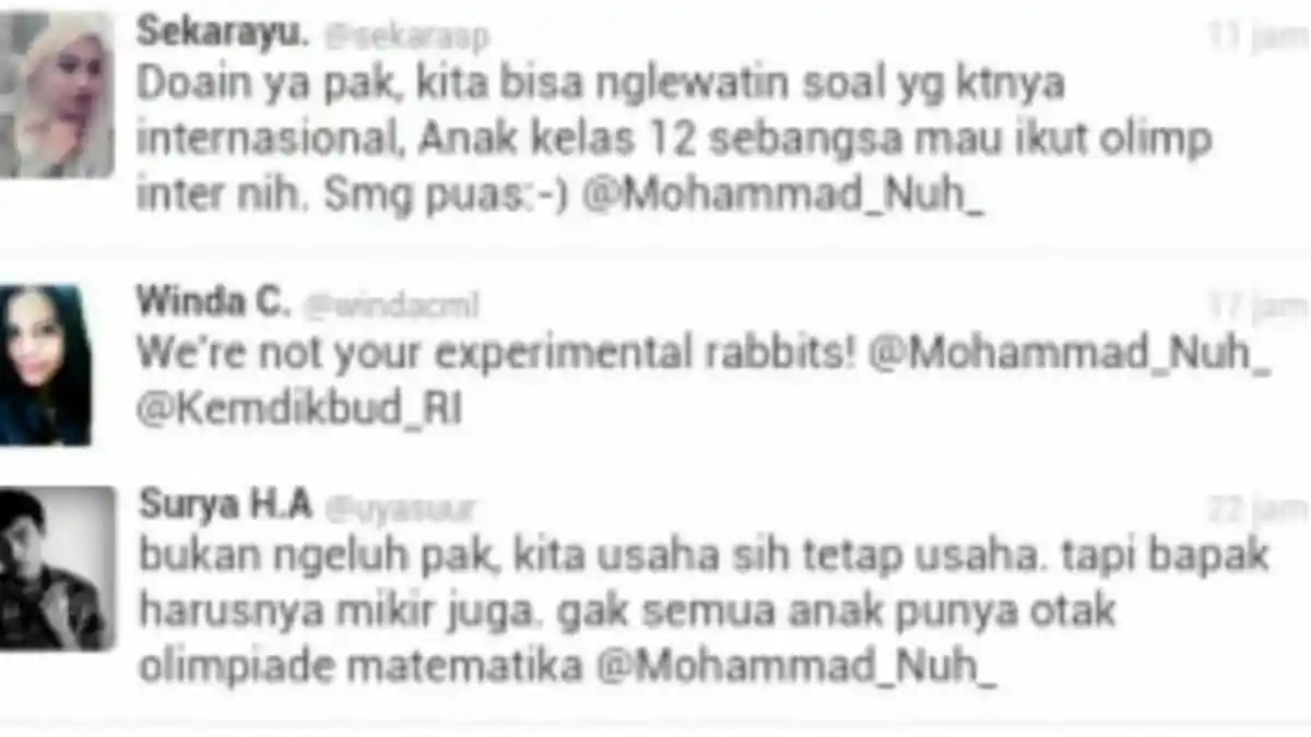 'Hajar' Mendikbud, Peserta UN: Kita Bukan Kelinci Percobaan Pak!