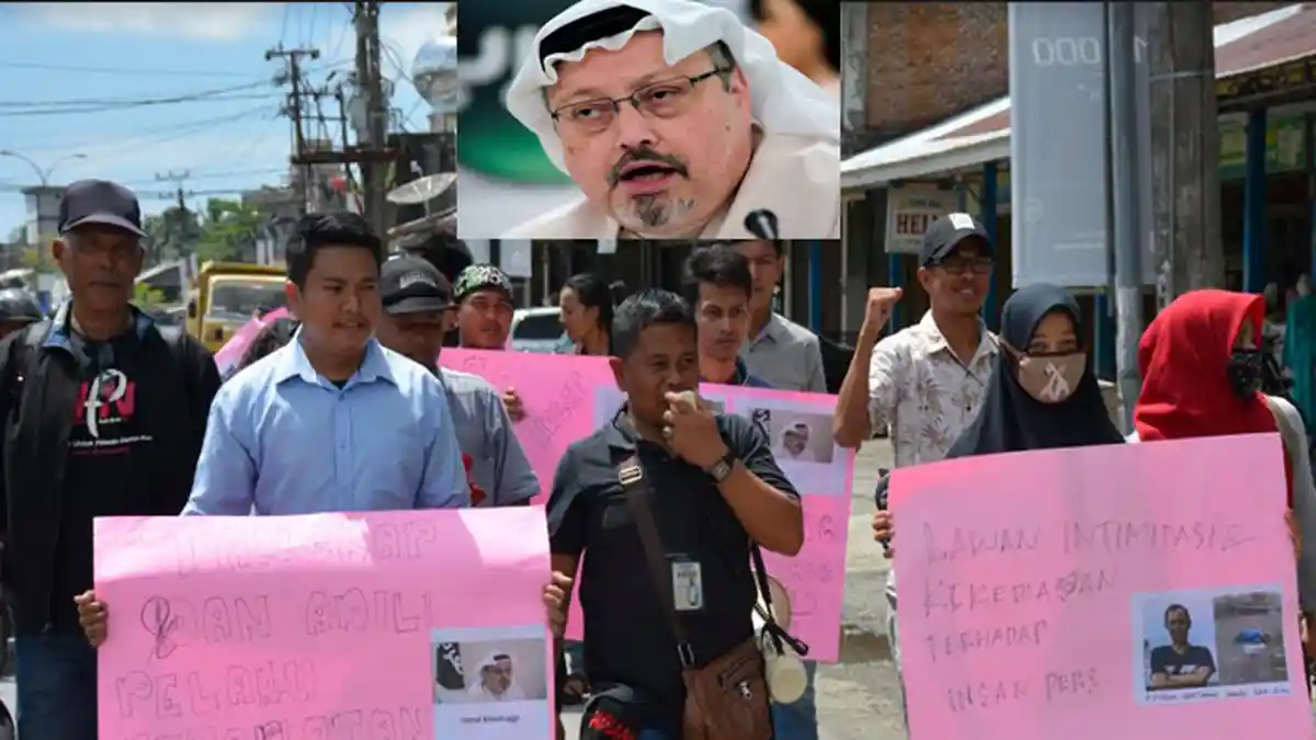 Prihatin Kasus Kematian Jurnalis Jamal Khashoggi, Wartawan Nagan Raya, Provinsi Aceh Unjuk Rasa