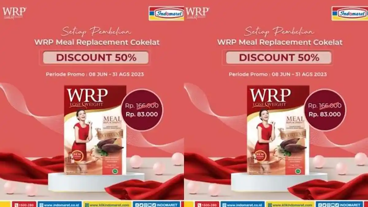 Katalog Promo Indomaret Hari ini 27 Juni 2023, Beli Susu WRP Meal Replacement Diskon 50 Persen