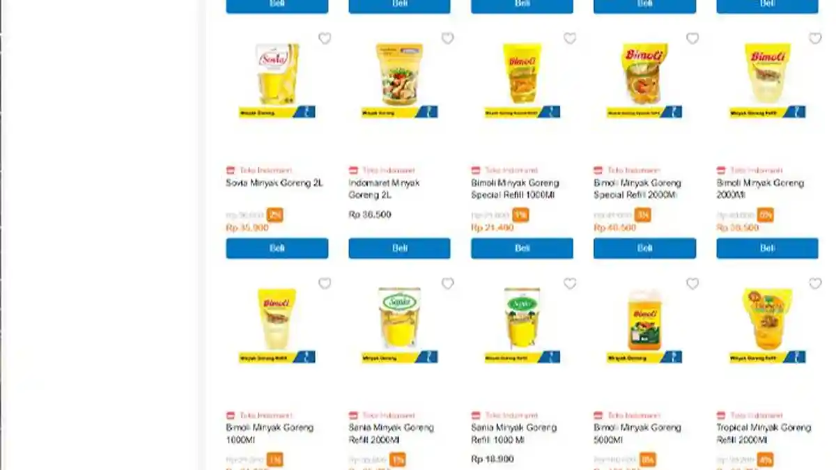 Harga Minyak Goreng di Indomaret dan Superindo Hari Ini Senin 8 Mei 2023: Diskon 5 Persen Bimoli 2L