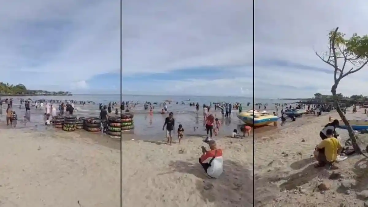 Pantai Pasir Putih Sirih Anyer Diserbu 4.000 Wisatawan di Pengujung Libur Lebaran