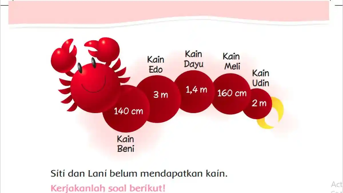 Setengah Kain Edo Diberikan kepada Lani, Berapa Cm Panjang Kain Lani dan Meli?