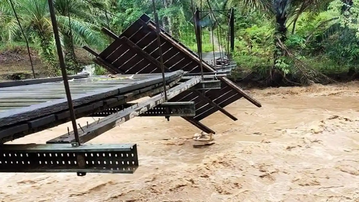 100 Rumah di Pasaman Barat Terendam Banjir, 2 Jembatan Gantung Rusak