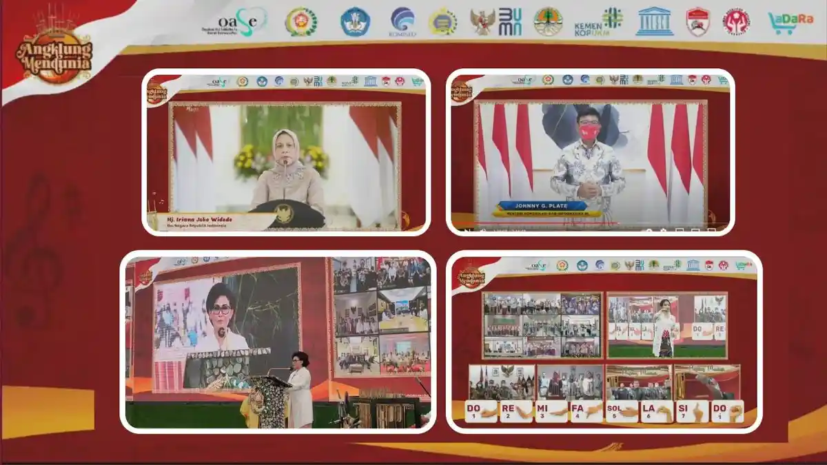Dihadiri Ibu Negara Iriana, Acara Angklung Mendunia Pecahkan Rekor Dunia MURI