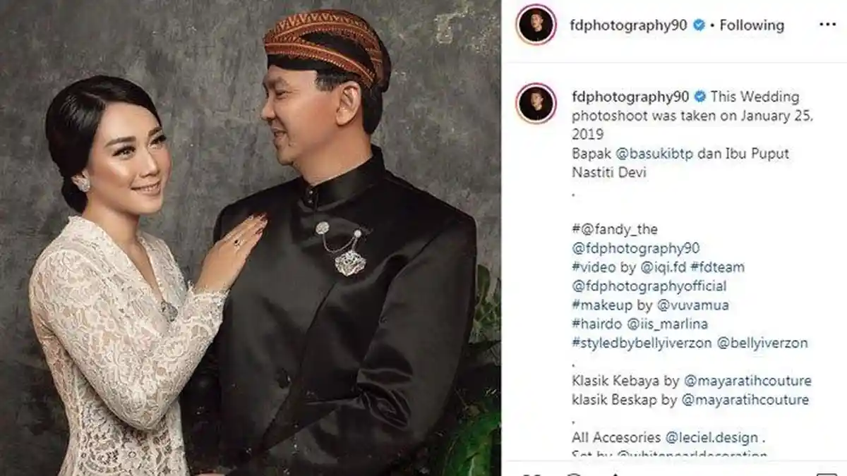 Foto Pernikahan Ahok dengan Puput Akhirnya Terungkap Setelah 9 Bulan: Simak Videonya