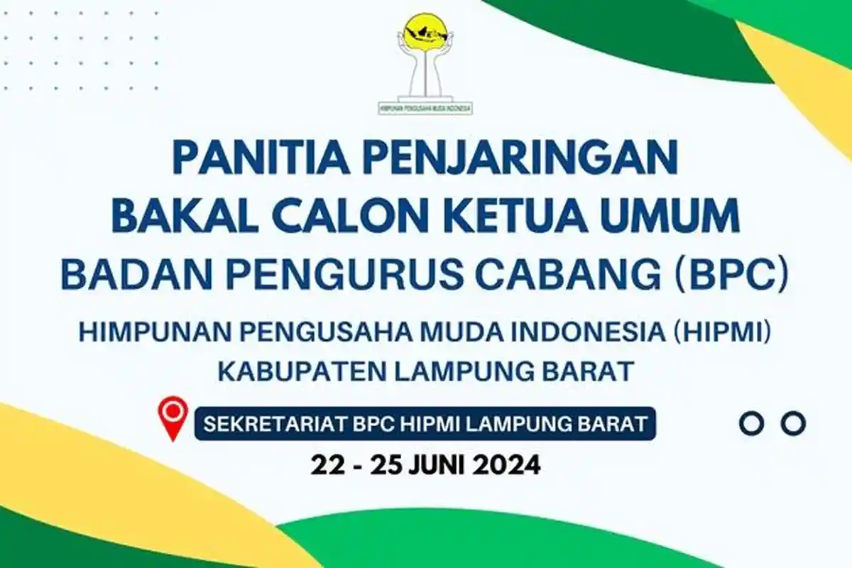 HIPMI Lampung Barat Jaring Ketua Baru Periode 2024-2027, Simak Persyaratannya