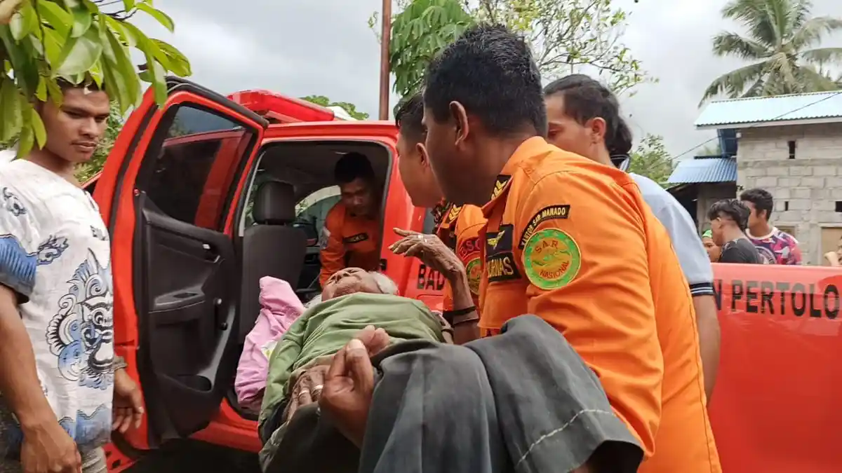 BREAKING NEWS Kakek Hilang Sepekan di Kebun Ditemukan Basarnas Manado, Begini Kondisinya