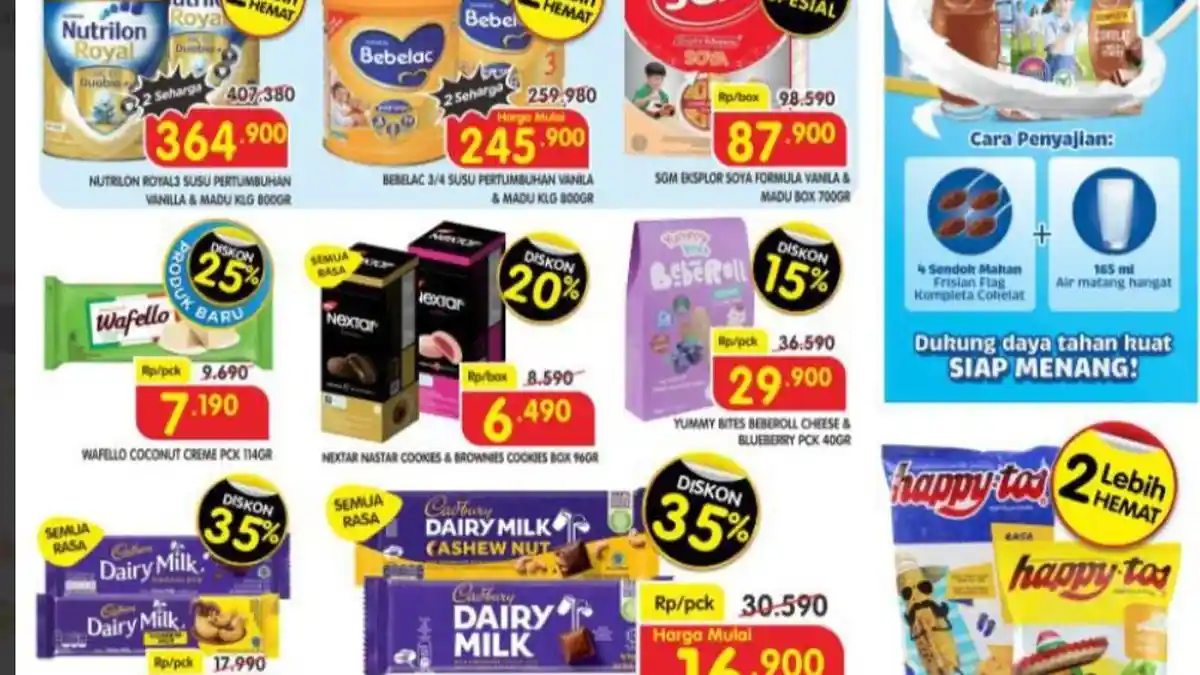 PROMO JSM Superindo Hari Ini 24 Juni 2023 DISKON Besar, Susu SGM Eksplor Rp87.900 Nextar Rp6 Ribuan
