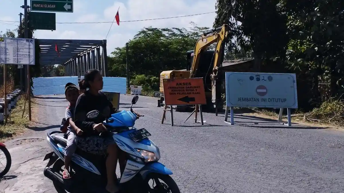 Jembatan Glagah Kulon Progo Ditutup Total, Akses Warga Dialihkan ke Jalur Darurat