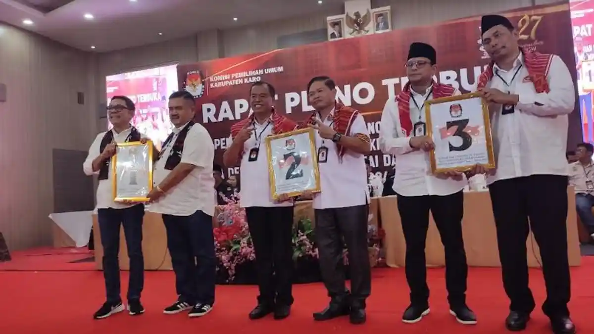 Ketiga Paslon Bupati dan Wakil Bupati Karo Beberkan Makna Nomor Urut yang Diperoleh saat Pengundian