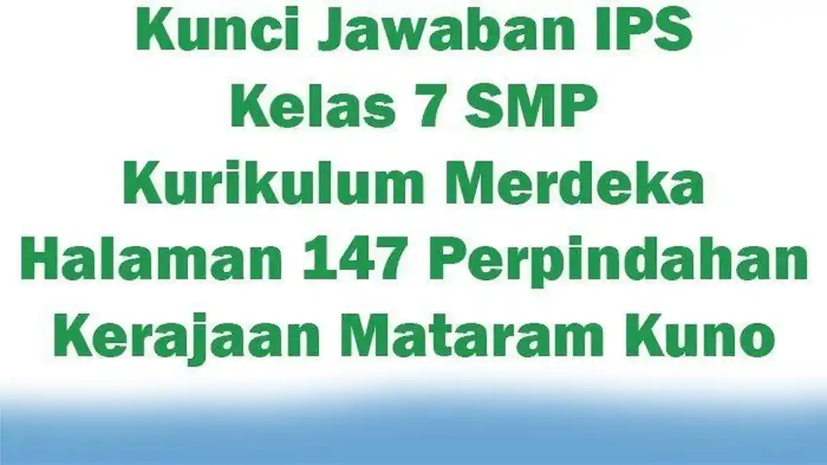 Simak Contoh Soal dan Kunci Jawaban Buku IPS Kelas 7 SMP Kurikulum Merdeka Halaman 147