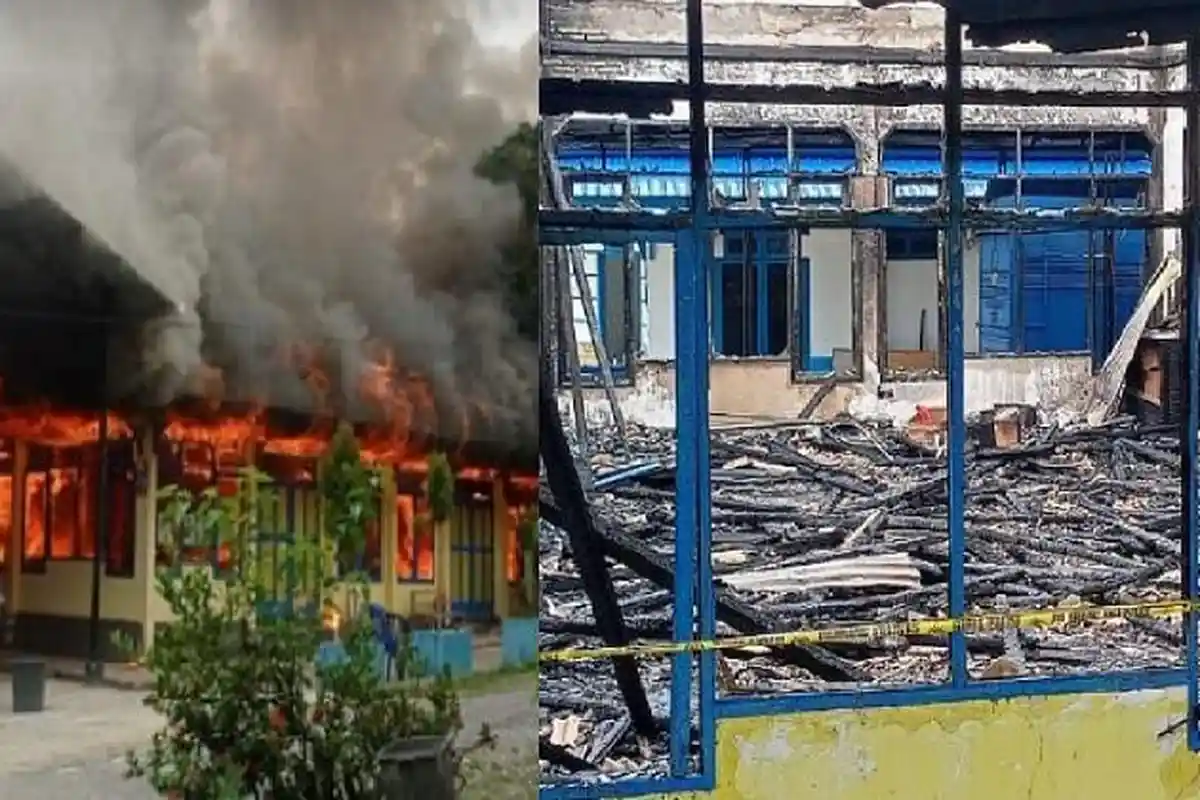 Saksi Kebakaran Gedung Relawan Tagana di Kendari Sultra Sebut Api Sempat Dipadamkan Air Seadanya