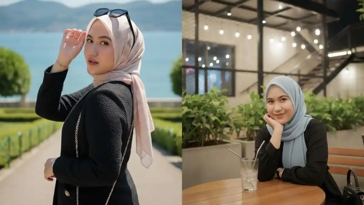 Prompt Gemini AI Potret Elegan Wanita Berhijab, Tampil Stylish dan Modern: Tanpa Mengubah Wajah Asli