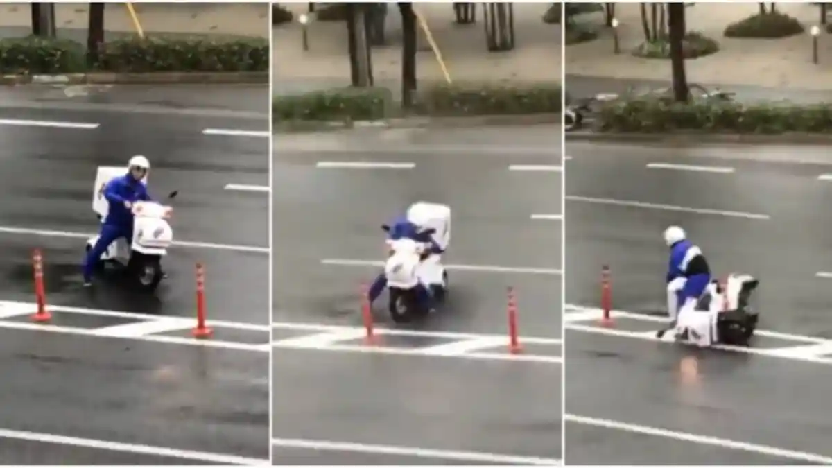 Viral Video Pengantar Pizza Melawan Angin Topan di Jepang, Aksinya Dapat Banyak Pujian Netizen