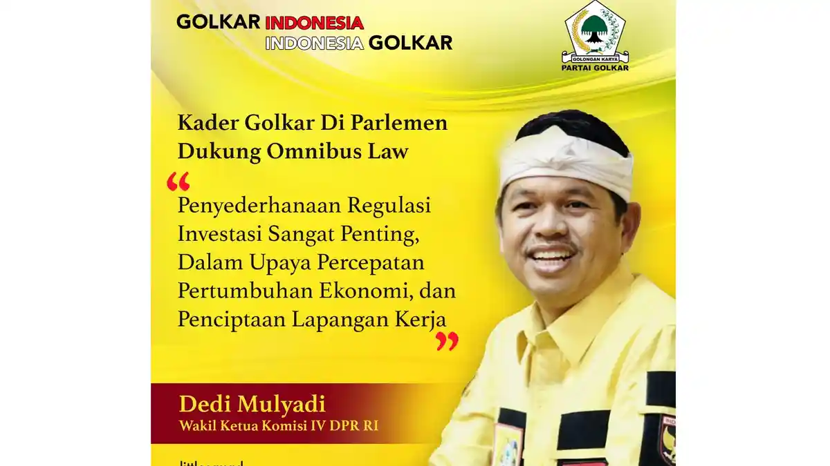 Dedi Mulyadi Dukung Omnibus Law, Bisa Percepat Pertumbuhan Ekonomi dan Buka Lapangan Kerja