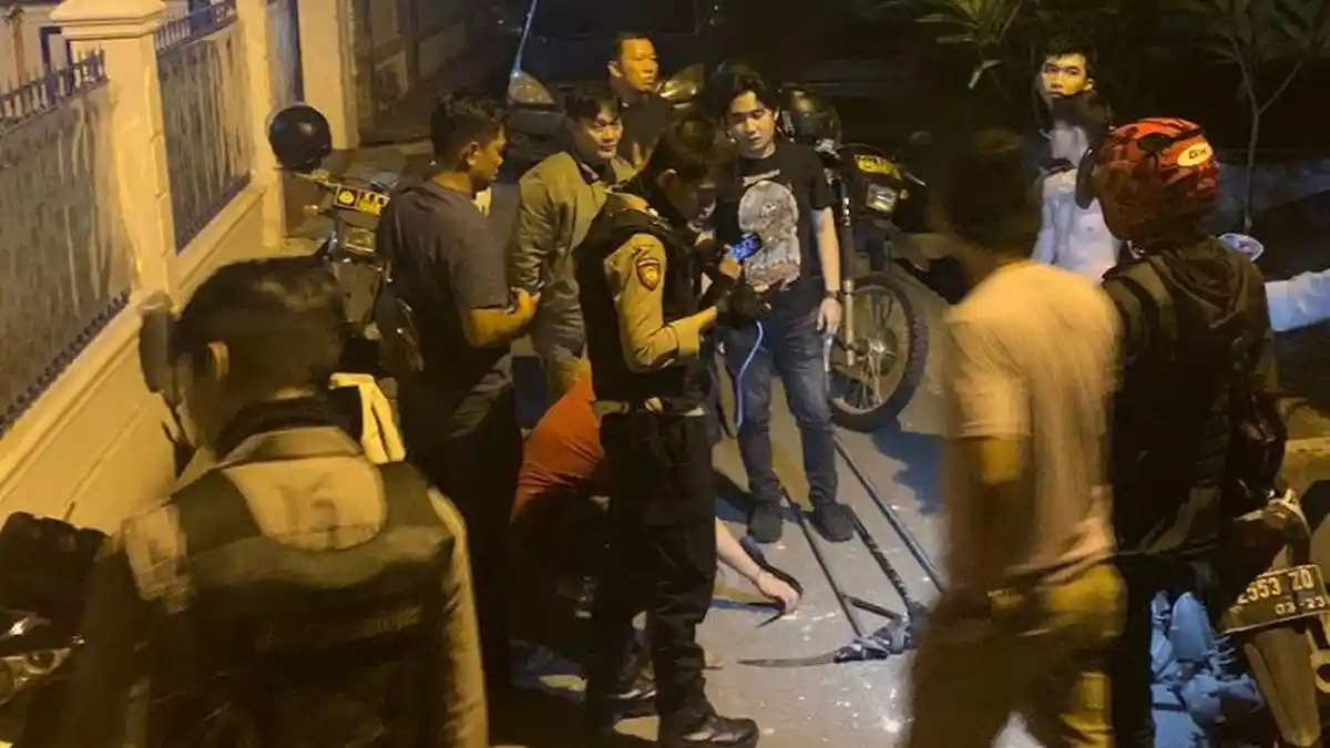 2 Pemuda Bersenjata Tajam dan 5 Motor Diamankan Serigala Kota Polresta Jambi