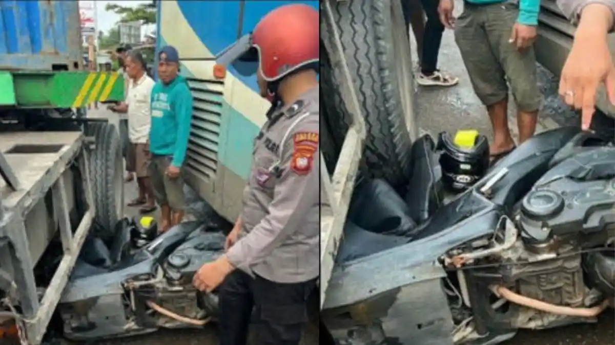 Sosok Bripda Novandro Beraksi Heroik Relakan Motor Jadi Ganjal Bus Agar ...
