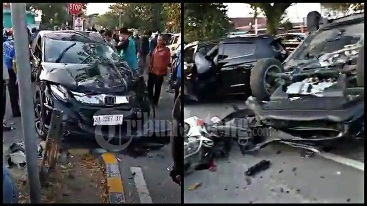 Video Detik-detik Kecelakaan Beruntun di Simpang SMAN 7 Padang, Diduga Sopir Mengantuk