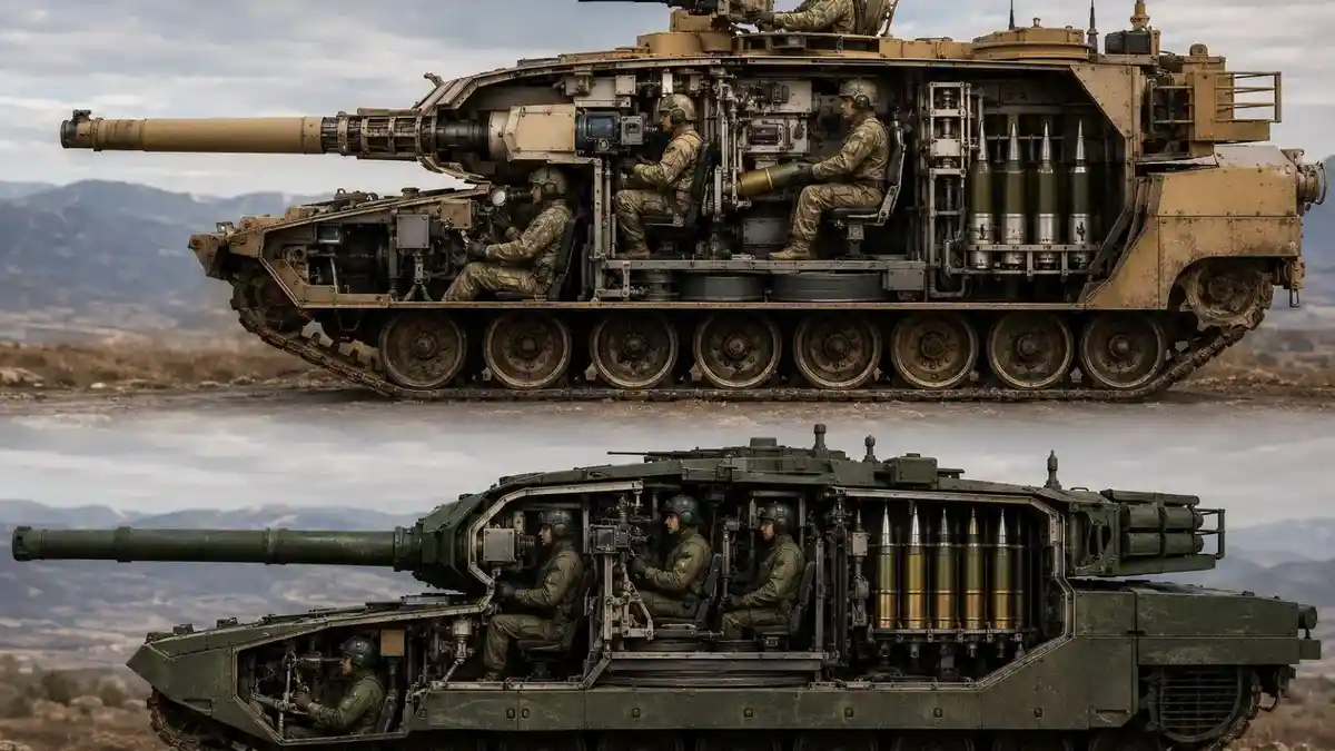 Foto-Foto yang Menjelaskan Kenapa Tank Rusia Cukup Diawaki 3 Orang, Sedangkan Tank AS Butuh 4 Kru - Tribunnews.com