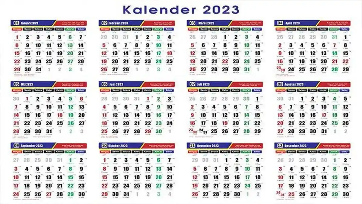Tinggal Print, Link Download Kalender 2023 File PDF, PSD, JPEG, Cek Daftar Hari Libur Tahun 2023