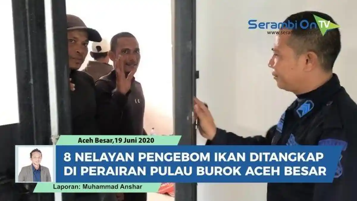 8 Nelayan Pengebom Ikan di Perairan Pulau Burok Aceh Besar Diciduk Petugas