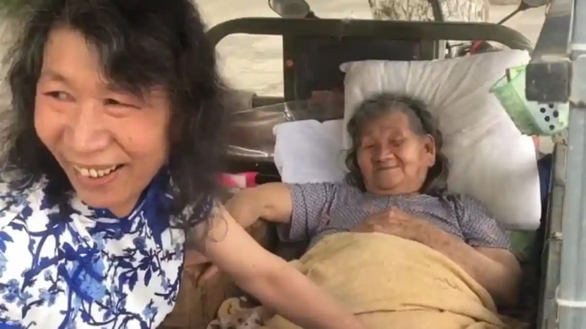 Seorang Pria Cina Rela Pakai Baju Wanita Demi Ibunya yang Sakit Jiwa, Kisahnya Mengharukan!