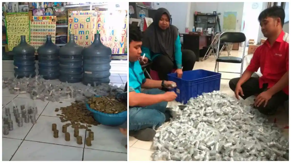 5 Tahun Kumpulkan Uang Receh di 10 Galon, Pasutri Ini Kaget dengan Jumlahnya yang Tak Terduga