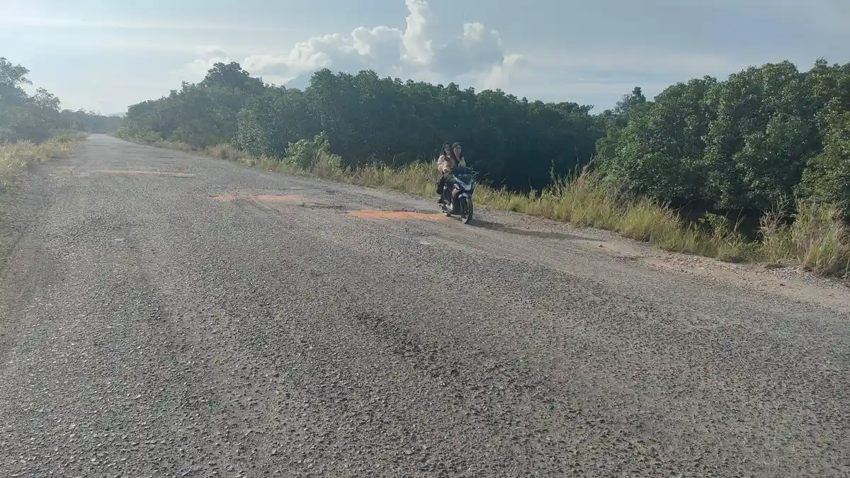 Jalan di Natuna Milik Provinsi Kepri ini Ancam Nyawa Warga