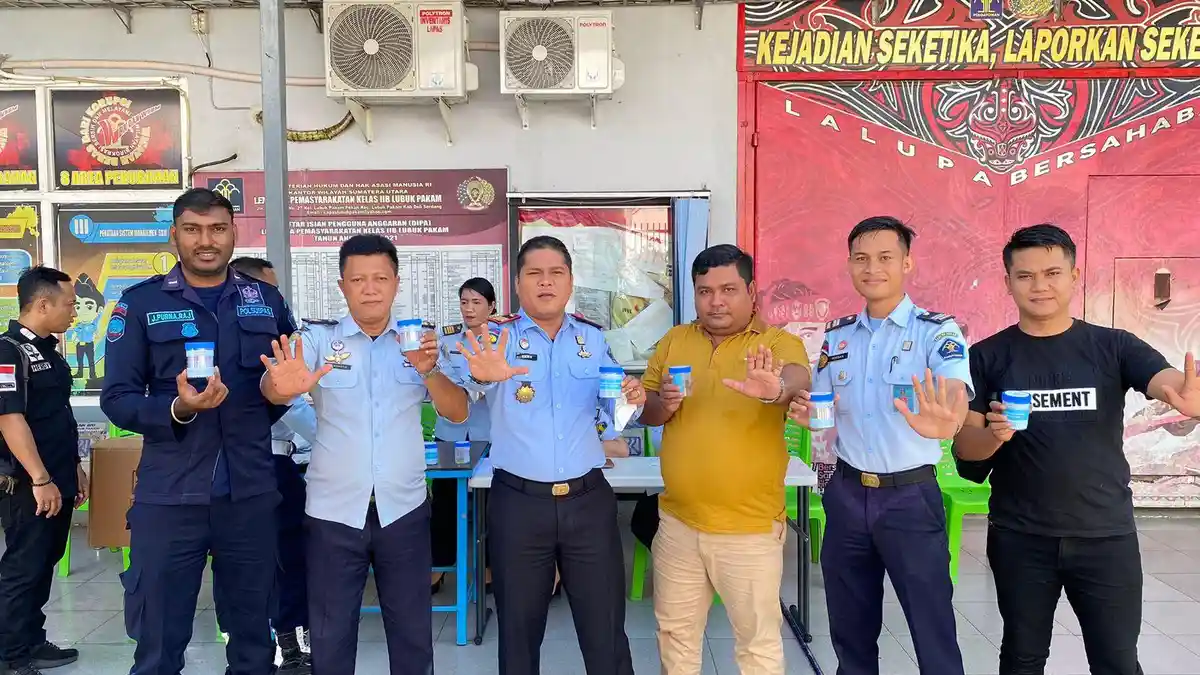 Wujud Integritas, 139 Pegawai Lapas Lubuk Pakam Kemenkumham Sumut Jalani Tes Urine, Ini Hasilnya