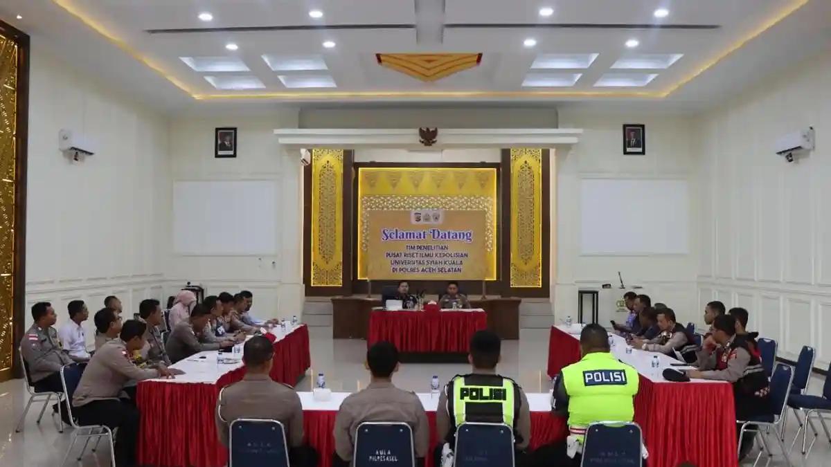 Polres Aceh Selatan Terima Kunjungan Tim Penelitian Pusat Riset Ilmu Kepolisian USK