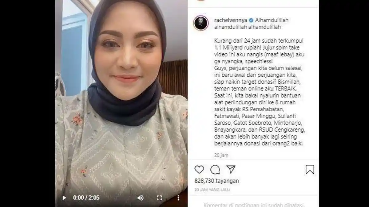 Sosok Rachel Vennya, Kumpulkan Donasi Corona Rp 1,1 Miliar Tak sampai 24 Jam