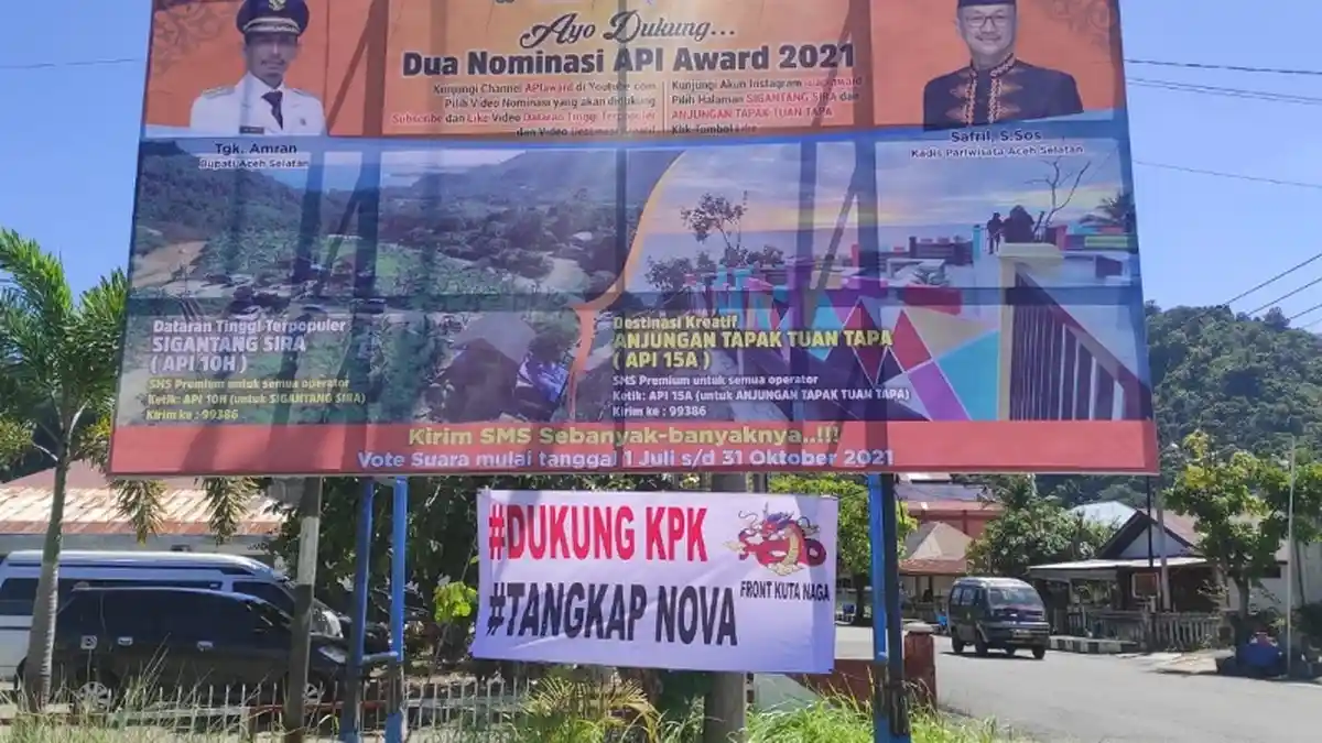 Spanduk Dukung KPK Bertebaran di Aceh Selatan, Ini Kata Kapolsek, Kasatpol PP dan WH & Plt Sekda