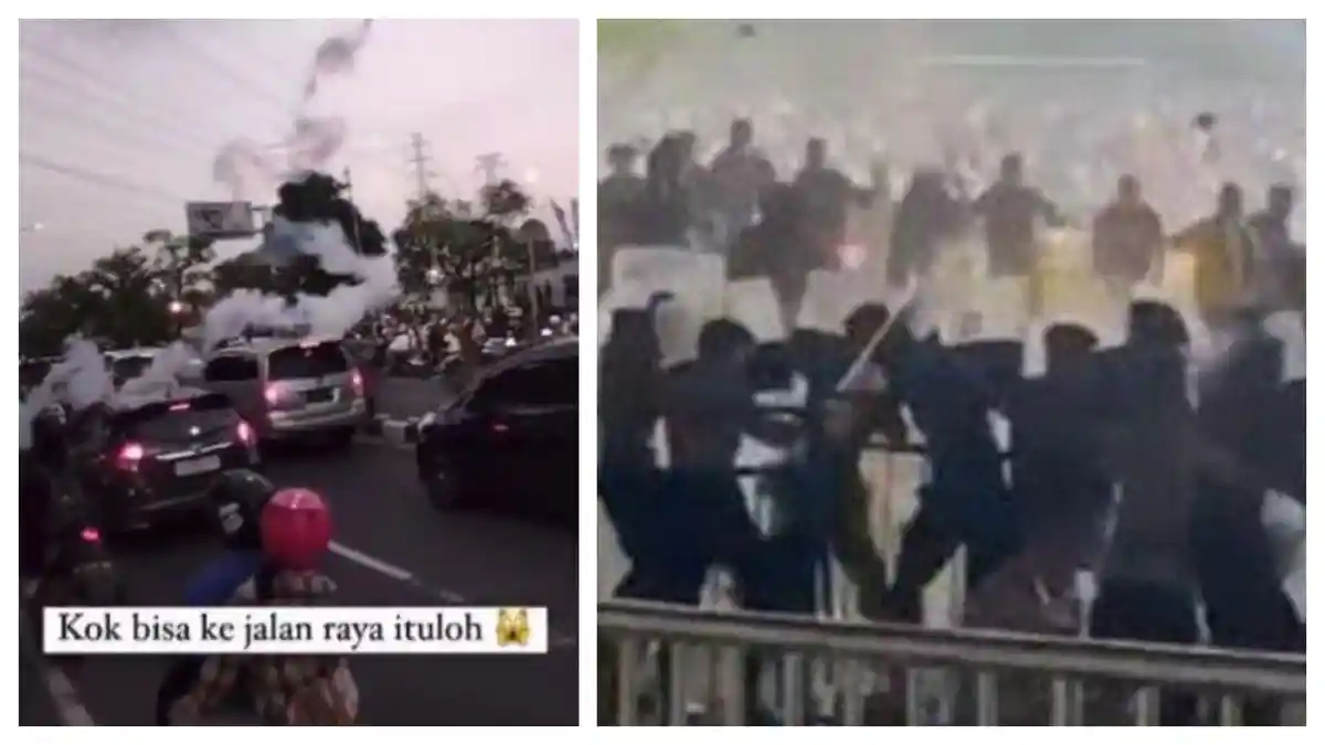 Kabag ops Polres Gresik Jadi Korban Ricuh Lempar Batu dan Gas Air Mata di Stadion Joko Samudro