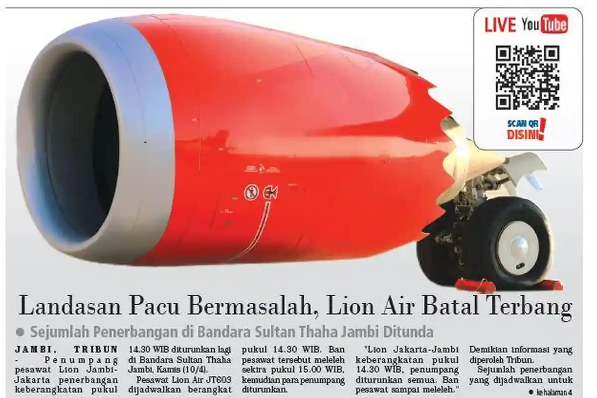 5 Berita Populer Jambi, Ban Lion Air Meleleh Ada Lendutan Runway Bandara s/d Kecelakaan Bus