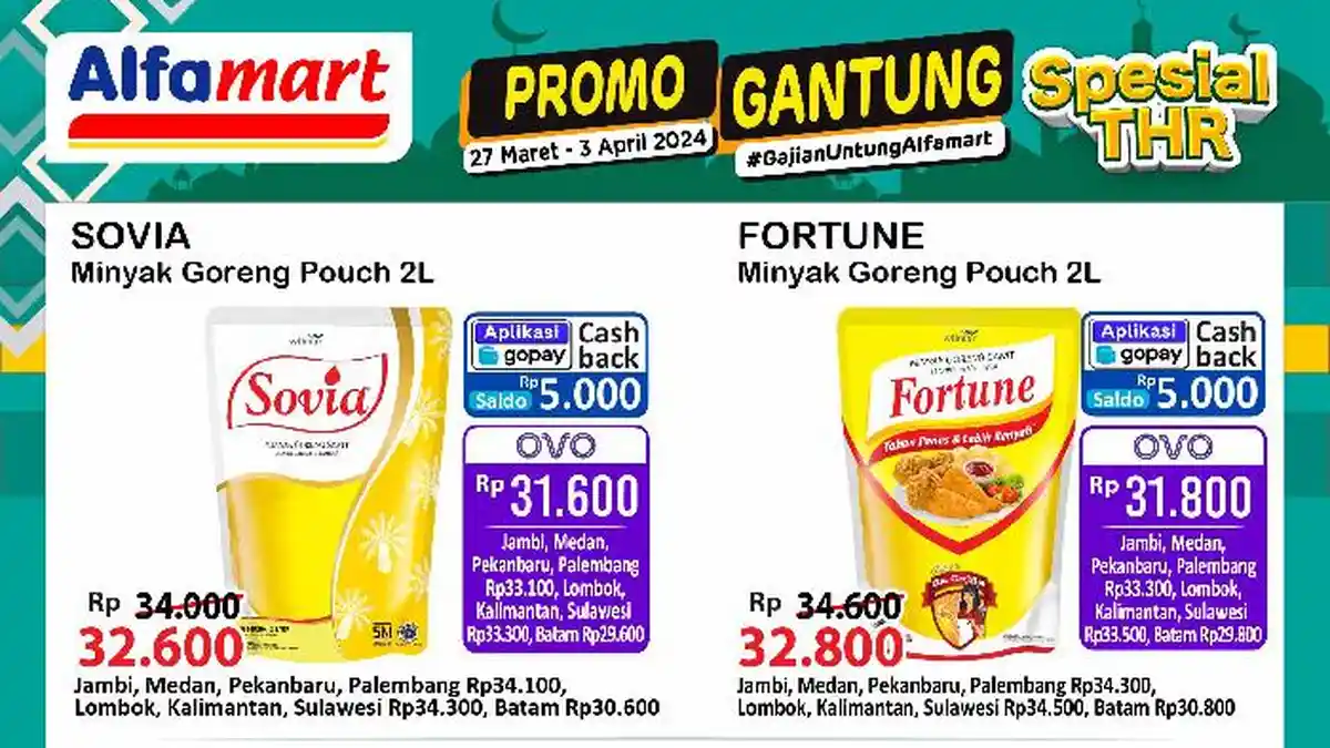 Harga Minyak Goreng Hari Ini 3-4 April 2024 di Promo Superindo Hypermart Alfamart: Fortune Rp31.800