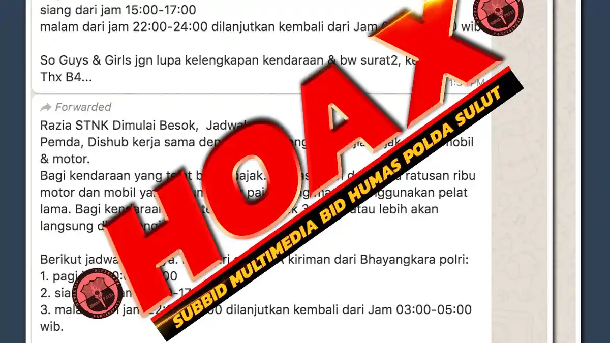 Pesan Akan Ada Razia Gabungan Beredar di Medsos, Kabid Humas: Itu Hoaks