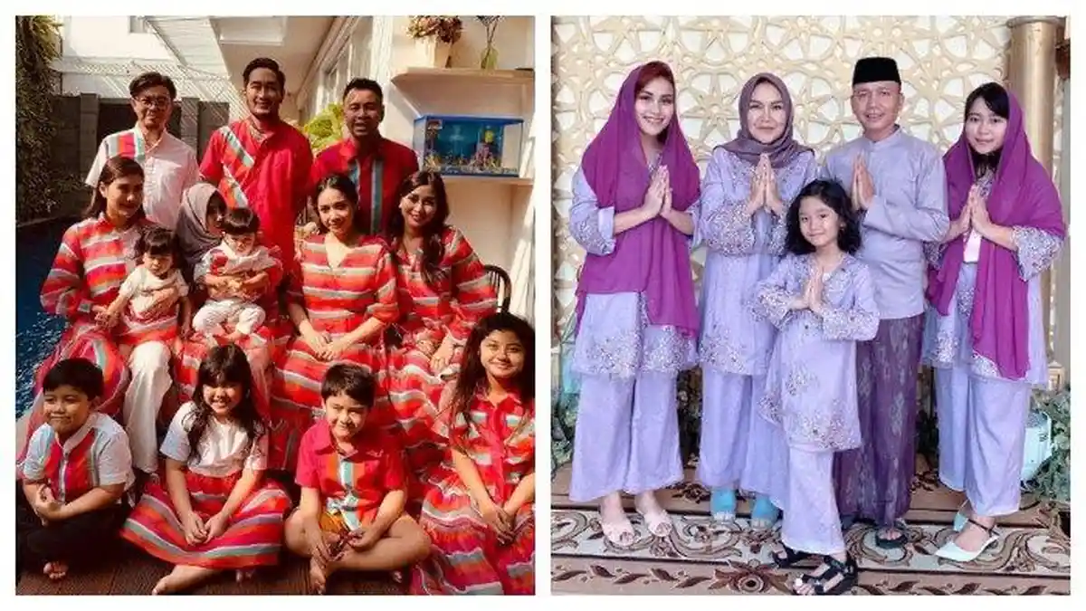 Kompak! Lihat Potret Lebaran 10 Keluarga Selebriti Indonesia, Pakai Outfit Serupa