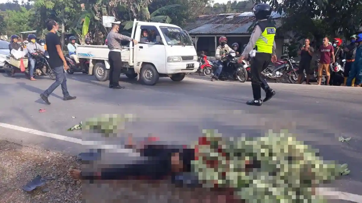 Kecelakaan di Jalan Akses Sei Temiang, Pawang Hujan Samijo Tewas di Tempat Tertabrak Truk
