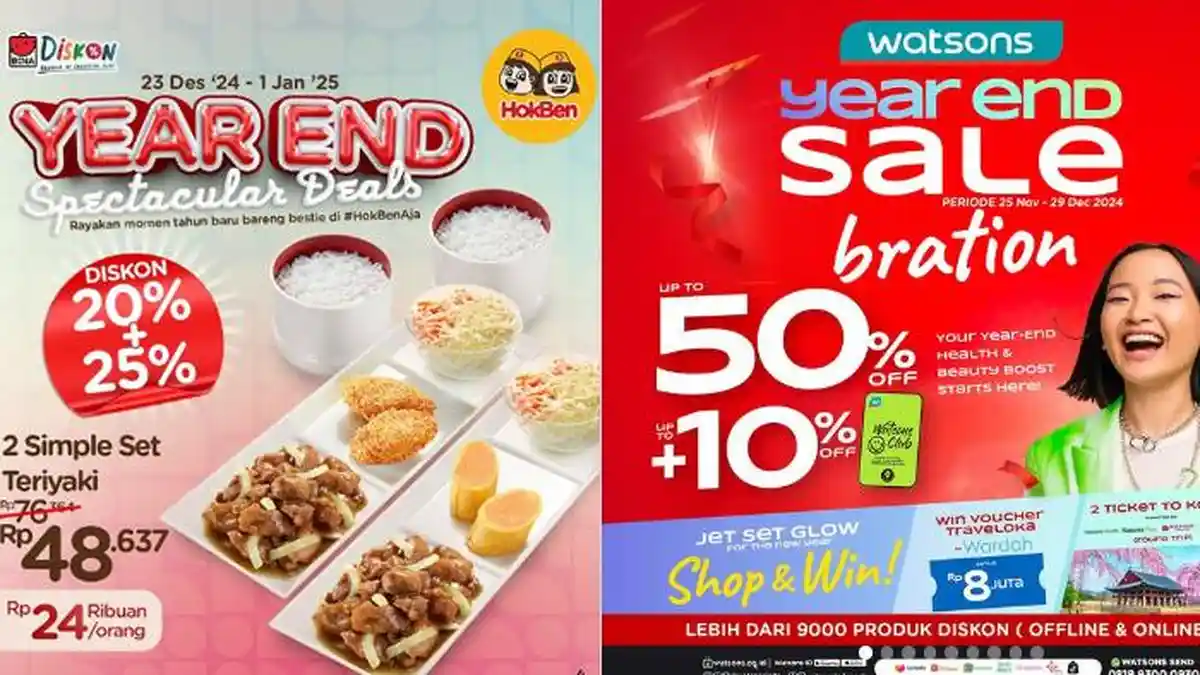 12 Promo dan Diskon Akhir Tahun Desember 2024: Hokben, Watson, Honda, Suzuki, BCA dan Banyak Lagi