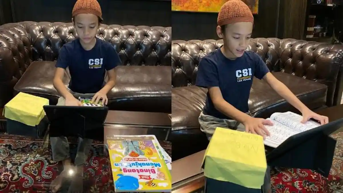 Putra BCL, Noah Sinclair Serius Mengaji Bersama Nenek Saat Karantina Diri, Video Call dengan Guru