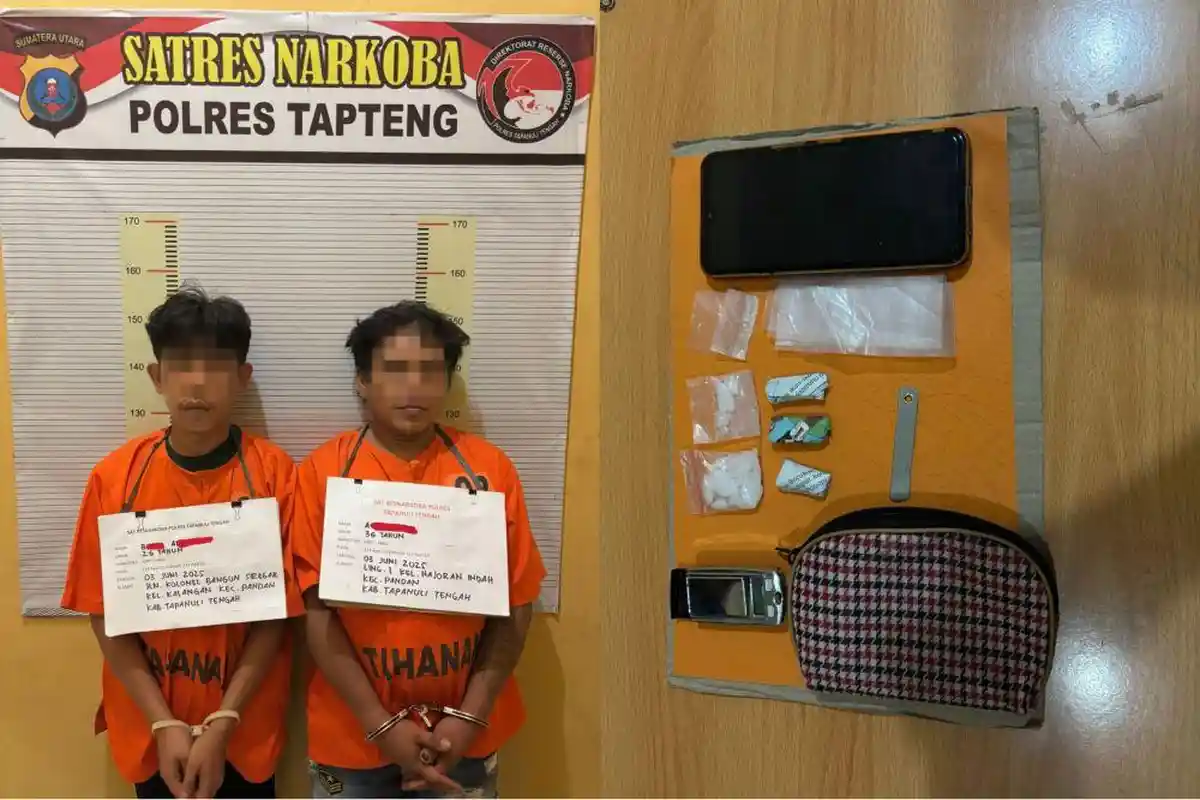Sat Narkoba Polres Tapanuli Tengah Tangkap 2 Pria Pengedar Sabu dan Ganja