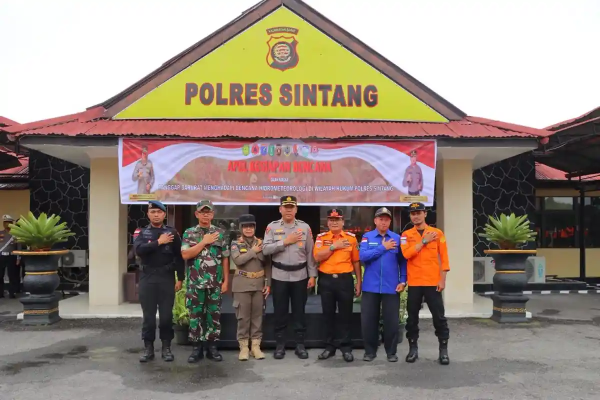 Polres Sintang Gelar Apel Kesiapsiagaan Hadapi Bencana Hidrometeorologi