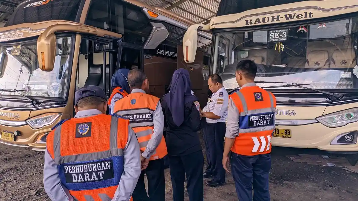 Persiapan Mudik, Dishub Kudus Lakukan Ramp Check di PO Shantika