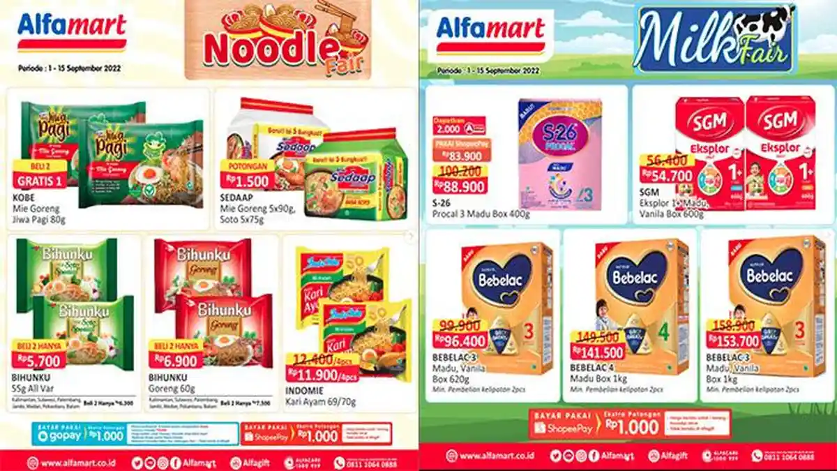 Promo Alfamart  Hari Ini 13 September 2022, Banyak Diskon Mie Instan Sabun Snack hingga Susu Murah