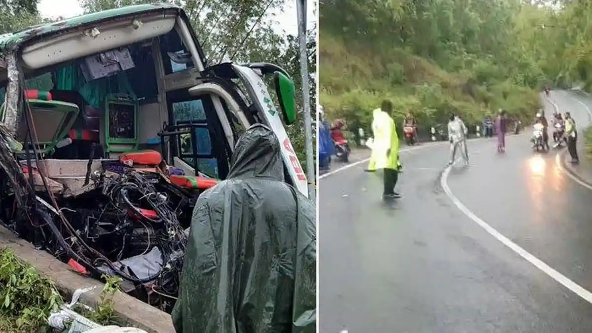 Kecelakaan Bus Pariwisata di Bantul, Keluar Jalur Lalu Tabrak Tebing, 4 Orang Meninggal Dunia