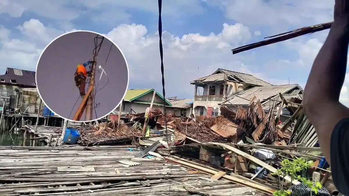 Angin Puting Beliung di Lingga Rusak Rumah Warga, PLN Kebut Perbaikan Jaringan di Tanjung Kelit